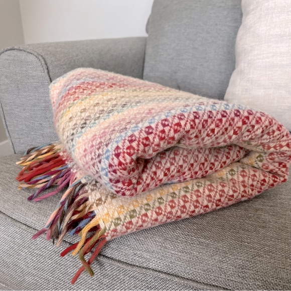 Faribault Woolen Mill Other - Faribo Faribault Woolen Mill Pure Wool Multcolor Fringe Throw Blanket